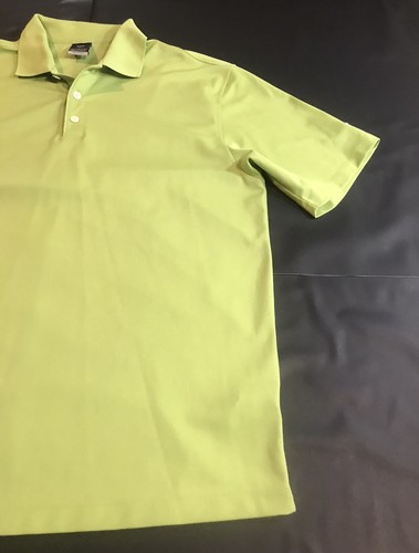 Nike Golf Tour Performance Shirt Men's Large Dri-Fit Solid Neon Green Polo - Picture 9 of 10