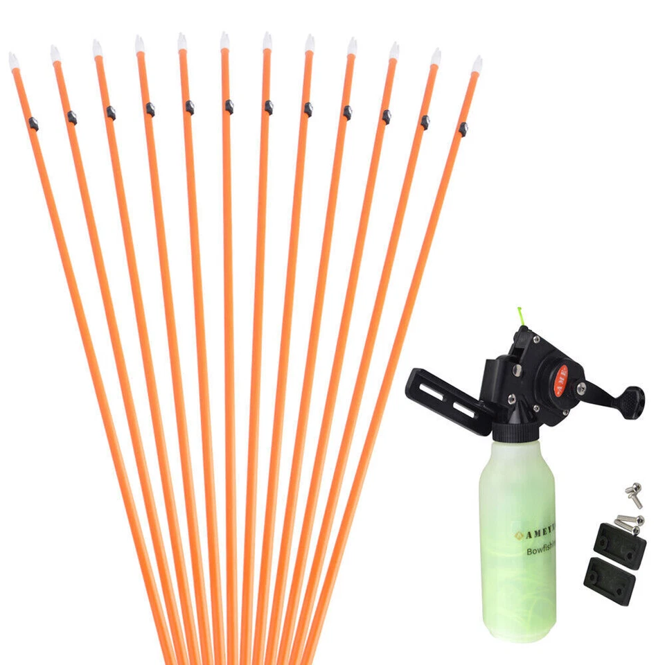 32in Fishing Arrows Bowfishing Reel Rope Pot Compound Recurve Hunting Bow Fish - Image 3 of 4