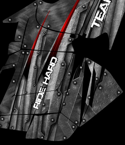 2010+ POLARIS RUSH PRO-RMK 600/800 SNOWMOBILE SLED WRAP DECALS Metal Rip tunnel - Picture 3 of 5