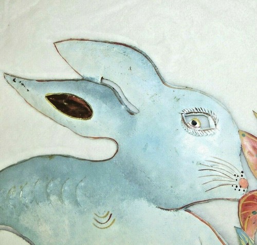 Metal Wall Art Rabbit Bunny Wearing Sneakers E. Christobas? Funky Mixed Media - Picture 7 of 12