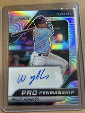 💎2020 Panini Prizm Pro Penmanship Silver Prizm Willy Adames #PP-WA Auto📈