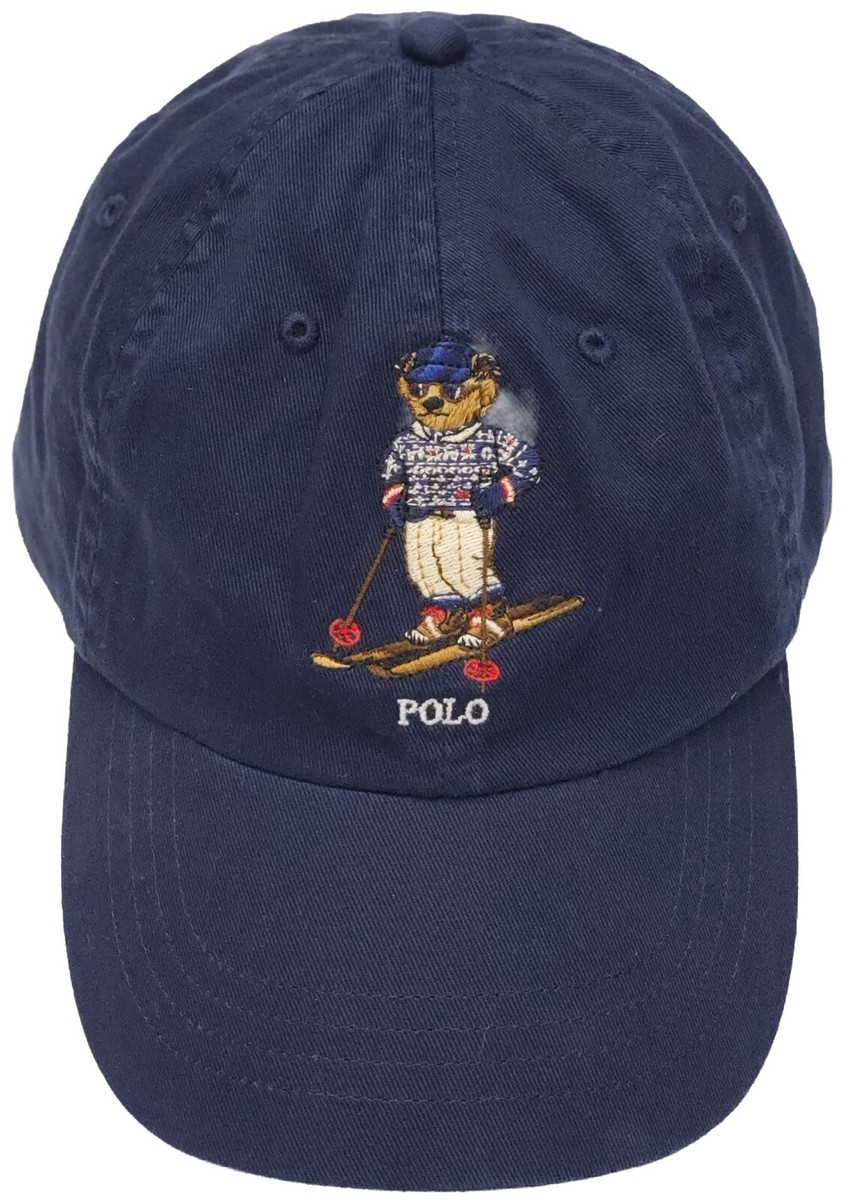 【POLO RALPH LAUREN】Poloベア刺繍 ボールキャップ *Navy/White NWT Polo Ralph Lauren Navy Embroidered SKI Teddy Bear Men's