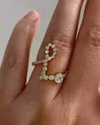 2Ct Round LabCreated Diamond Initial "L" Letter Ring 14k Yellow Gold Plated