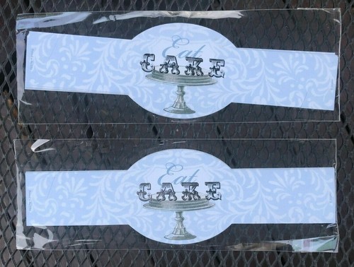 2 Set of 6 Paper Napkin Ring Holder EAT CAKE - Picture 1 of 4