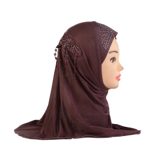1x Muslim Girls Arab Hijab Headscarf Floral Abaya Underscarf Rhinestone Scarf - Picture 6 of 14