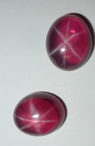 Transparent Star Ruby Oval 12x10 mm Cabochon 6 Rayed Lab-created 10 pieces Lot - Picture 7 of 12