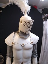 Medieval Knight Costume  White QUALITY FANCY DRESS