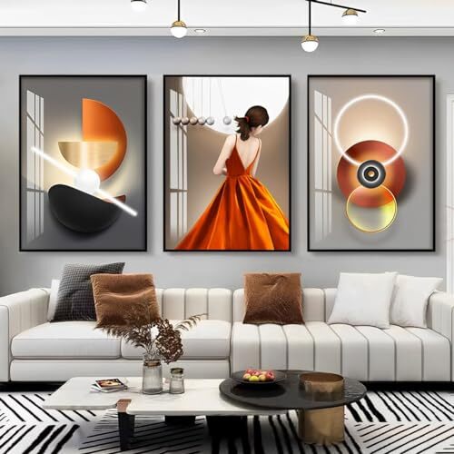 Pasocel Large Wall Art, Bright Style Framed Wall Art, HD 16" X 24" X 3 pieces - Picture 3 of 6