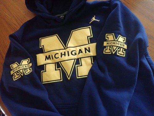 Seltener Michigan Wolverines Charles Woodson Nike Jumpman Herren Hoodie Navy Gr. L - Bild 3 von 4