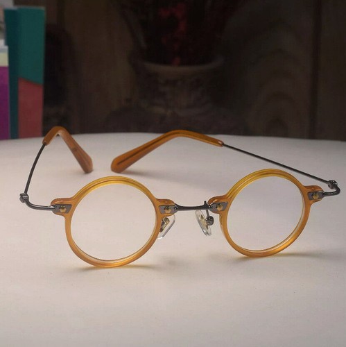 SMALL ROUND EYEGLASS FRAMES ORANGE FULL JAPANESE SPECTACLES 36 29-145mm US Store - Imagen 12 de 17