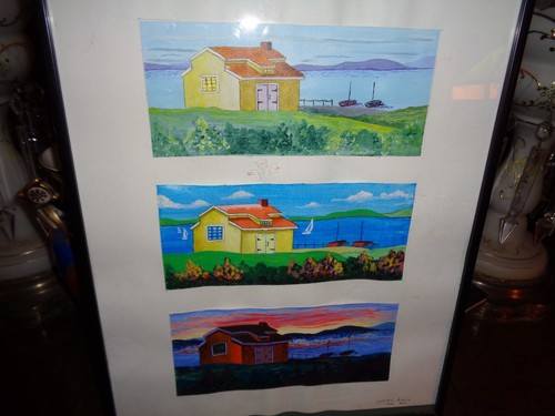 Leitia Annis: O/C 2000 titled "Three Seasons at the Lake"-tryptch stdyle framing - Afbeelding 4 van 12