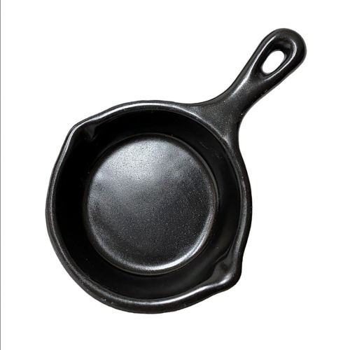 Mini sartén servidor cuchara resto plato para servir aperitivos postre 5 oz 7" negro 4 piezas - Imagen 2 de 4
