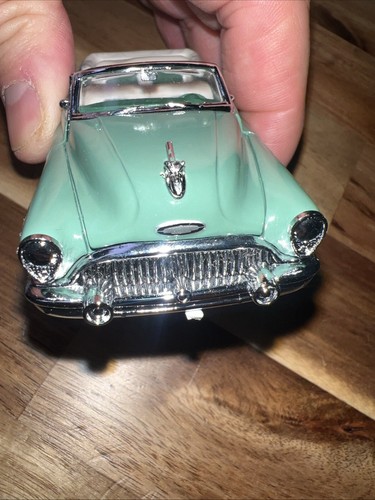 Franklin Mint 1953 Buick Skylark Convertible 4”’Die Cast Green W/ Box 1987 Car - Picture 15 of 19