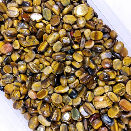 20 Pcs Natural Tiger Eye Mix Shape Loose Cabochon Flat Back Gemstone Lot 10-20mm - Picture 3 of 16