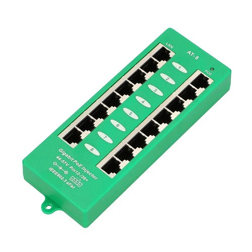Gigabitowy wtryskiwacz PoE aktywny, 8 portów gigabitowych 802.3at/af, tryb A - Zdjęcie 2 z 9