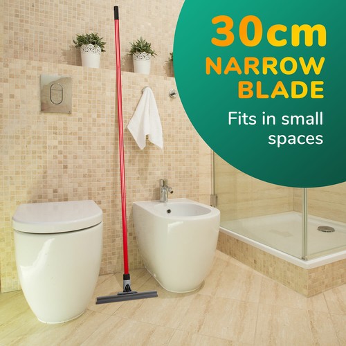 Tyroler Patented Floor Squeegee 30Cm, Solid 100% Silicone With Handle - Foto 2 di 9