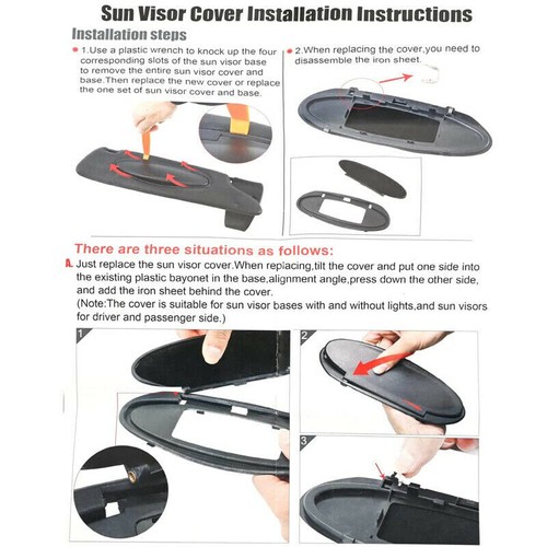 2x For Porsche 996/997-911, 986/987 Boxster,Cayman Sun Visor Mirror Cover Black - Picture 11 of 11