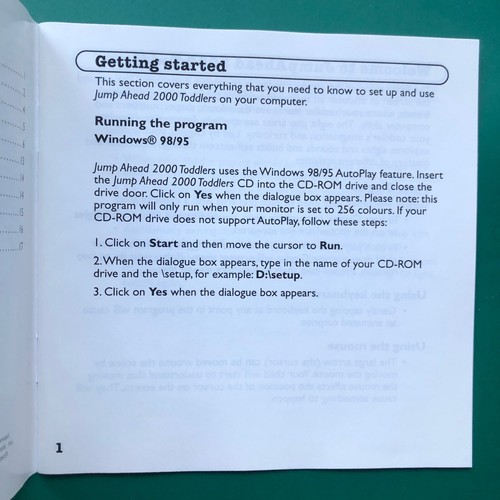 JUMP AHEAD 2000 TODDLERS CD-ROM Pre-Reading Language Number Concepts Knowledge - Picture 7 of 19