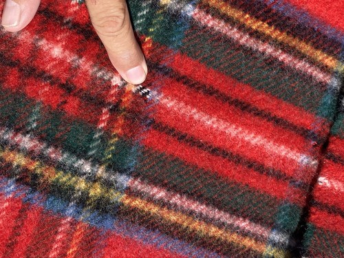 Fine Wools Spun Scotland Blanket Tartan Plaid Fringe Red Blue Yellow - 第 7/7 張圖片