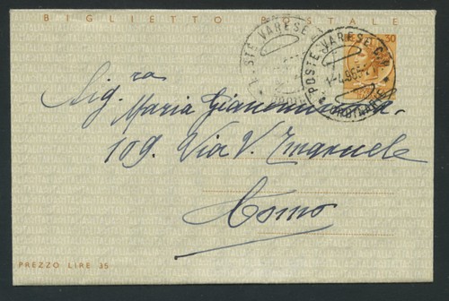 1955 - LOTTO/17056 - REPUBBLICA - 30  L. BIGLIETTO POSTALE- USATO - Bild 1 von 2