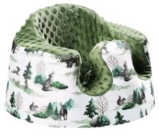 Bumbo Floor Seat Cover Green Forest Animals Baby Safety Strap Ready Anti Slip