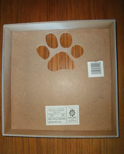 NUEVO "Patas y disfrute de la buena vida" Pawprint Caja Letrero Placa 8 pulgadas blanco y azul - Imagen 5 de 6