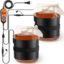 2 Pack Kombucha Heating Pad with 2 in 1 Plug Kombucha Heating Wrap with Digit...