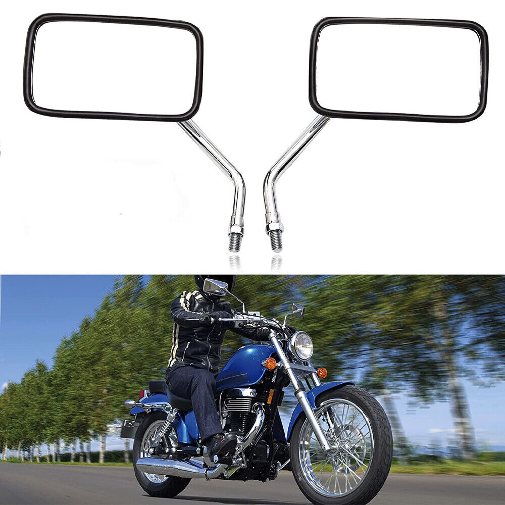 For Suzuki Intruder 800 1400 1800 Chrome Rectangle Motorcycle Rear View  Mirrors