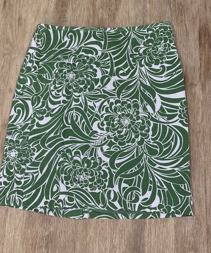Ann Taylor LOFT Petites 6P Green /White Lined Skirt NWT - Picture 1 of 6