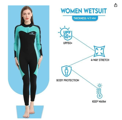 NEU JINTALECO Ganzkörper Neopren Neopren Neoprenanzug mit Frontreißverschluss 4/3 mm & 3/2 mm Damen XL - Bild 13 von 16