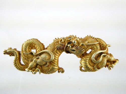 極希少】ALVA MUSEUM REPLICAS ブローチ 龍 ゴールドカラー 極