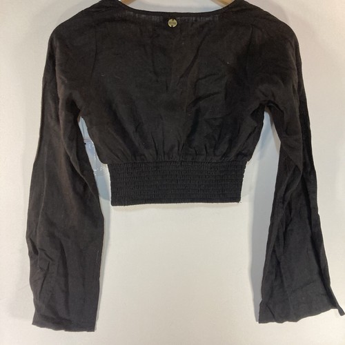 Rip Curl Womens Black Cropped Blouse Top Sz XXS BNWT - Picture 9 of 9
