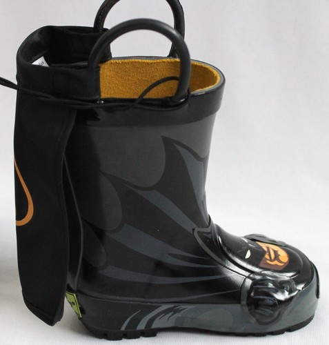 Western Chief Kids Toddler Size 5 Batman Character Rain Boots w/ Handles & Cape - Picture 4 of 7
