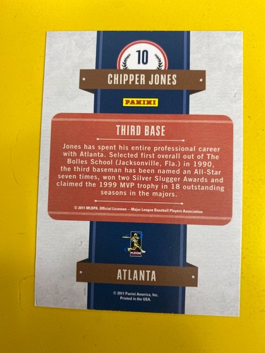 56478 2011 Playoff Contenders First Overall #10 Chipper Jones Braves - Bild 2 von 3