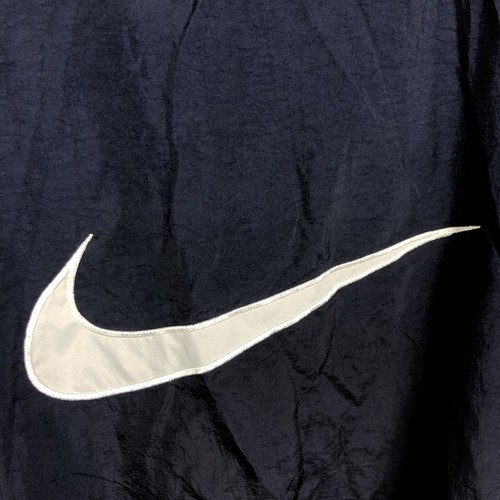 VTG Nike 90s Big Swoosh Winbreaker Jacket XL Blue Green White Full Zip Pockets - Picture 9 of 11