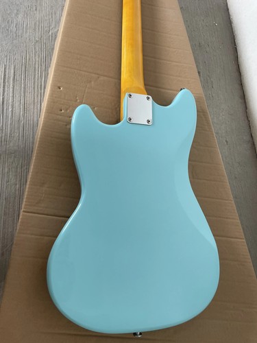 Blue Classic Mustang 6-String Electric Guitar Red Guard Rosewood Fingerboard - Picture 10 of 11