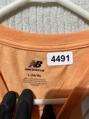 New Balance girls bright Orange active t-shirt Sz Large (14/16) - Picture 3 of 7