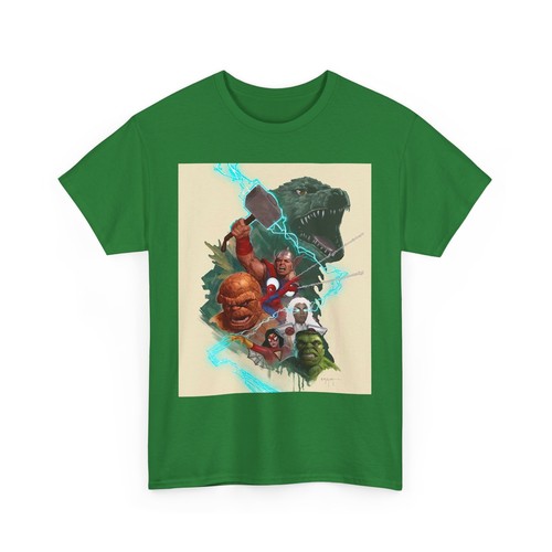 Avengers & Godzilla Unisex Heavy Cotton Tee, Superhero T-Shirt, Comic Book Fan - 第 9/16 張圖片