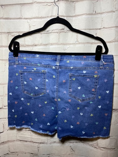 Cat Jack Target Girls Denim Jean cutoff Shorts Hearts Size XXLarge 18 plus - Picture 4 of 4