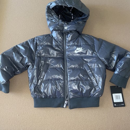 NIKE Kids Polyfill Bomber Jacket 3T 76D285-g1a Gray $150