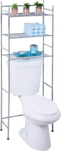 Compact 3-Tier Steel Shelf with Chrome Finish - Perfect for Bathroom Storage - Picture 3 of 6