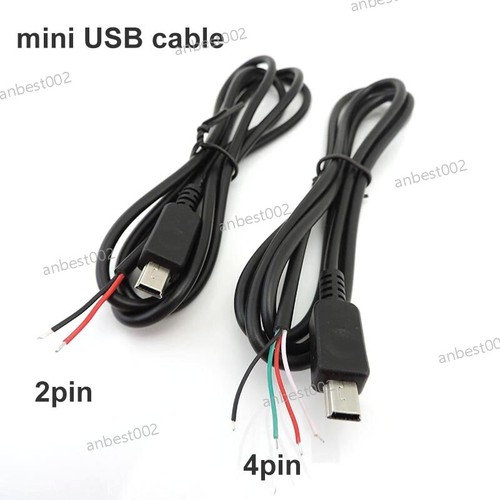 2pin 4pin Mini USB Male Jack adapter Power charger Data Cable DIY repair wire - Picture 1 of 8