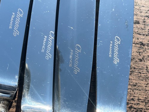 Vtg Christofle Silver Plate Cutlery Marly Set 6 Dinner Side Knives Forks Spoons - Picture 8 of 19