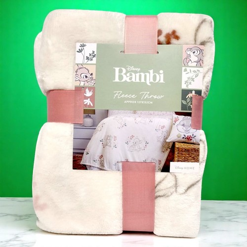 Disney Bambi Fleece Throw Blanket 127x152cm Soft Cozy Baby Deer Print Disney - Picture 9 of 9
