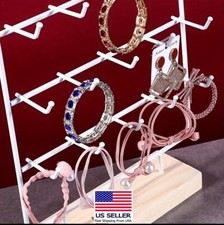 A 3 Tier 15 Hooks Earrings Display Stand Necklace Bracelet Jewelry Rack White