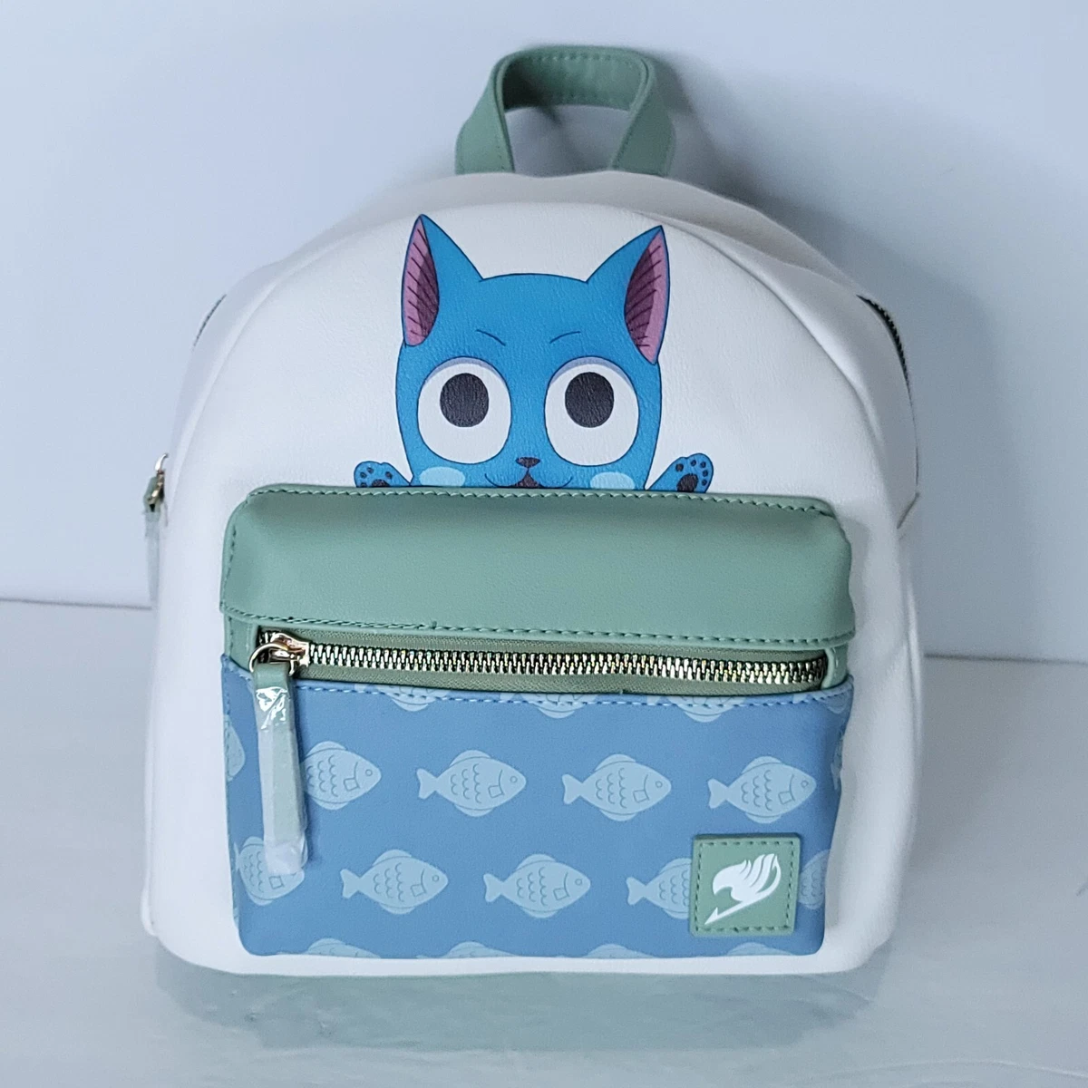 Fairy Tail Happy Mini Backpack Hot Topic Fish Blue White NEW Anime Final  Season