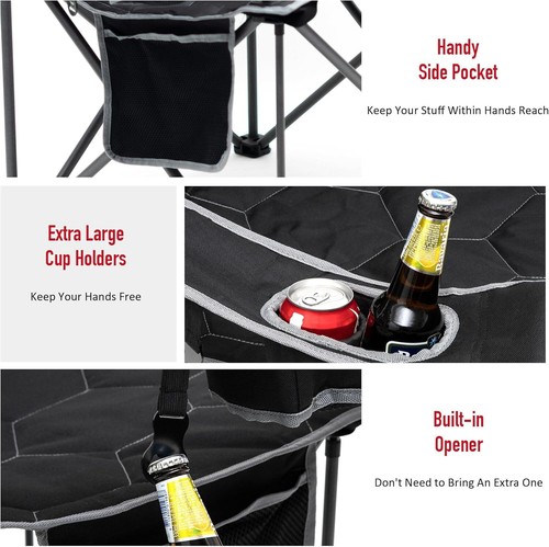 Heavy Duty Portable Camping Chair 500 LBS Capacity for Outdoor Adventures - Picture 7 of 9