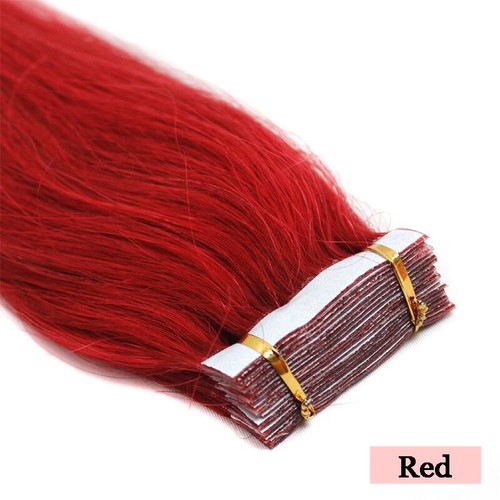 Tape In Real Human Hair Extensions Invisible Glue Skin Wefts Full Head Remy Hair - Picture 72 of 122