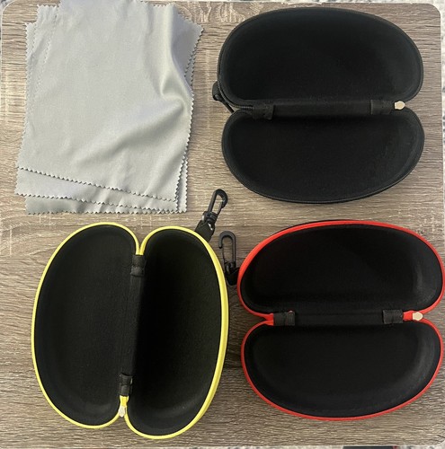 Sonnenbrillenetui tragbar Reise mittel rot, schwarz und gelb 3er Pack - Bild 2 von 3