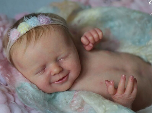 18in Reborn Doll Kit Smiling Baby Toy Unpainted Doll Parts DIY Kits UK - Picture 10 of 21